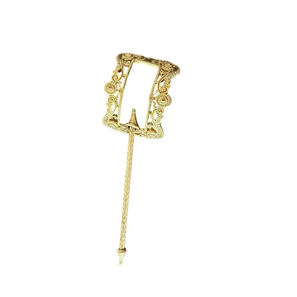 Vintage 1928 gold tone metal hair and pick clasp Victorian cottagecore girly